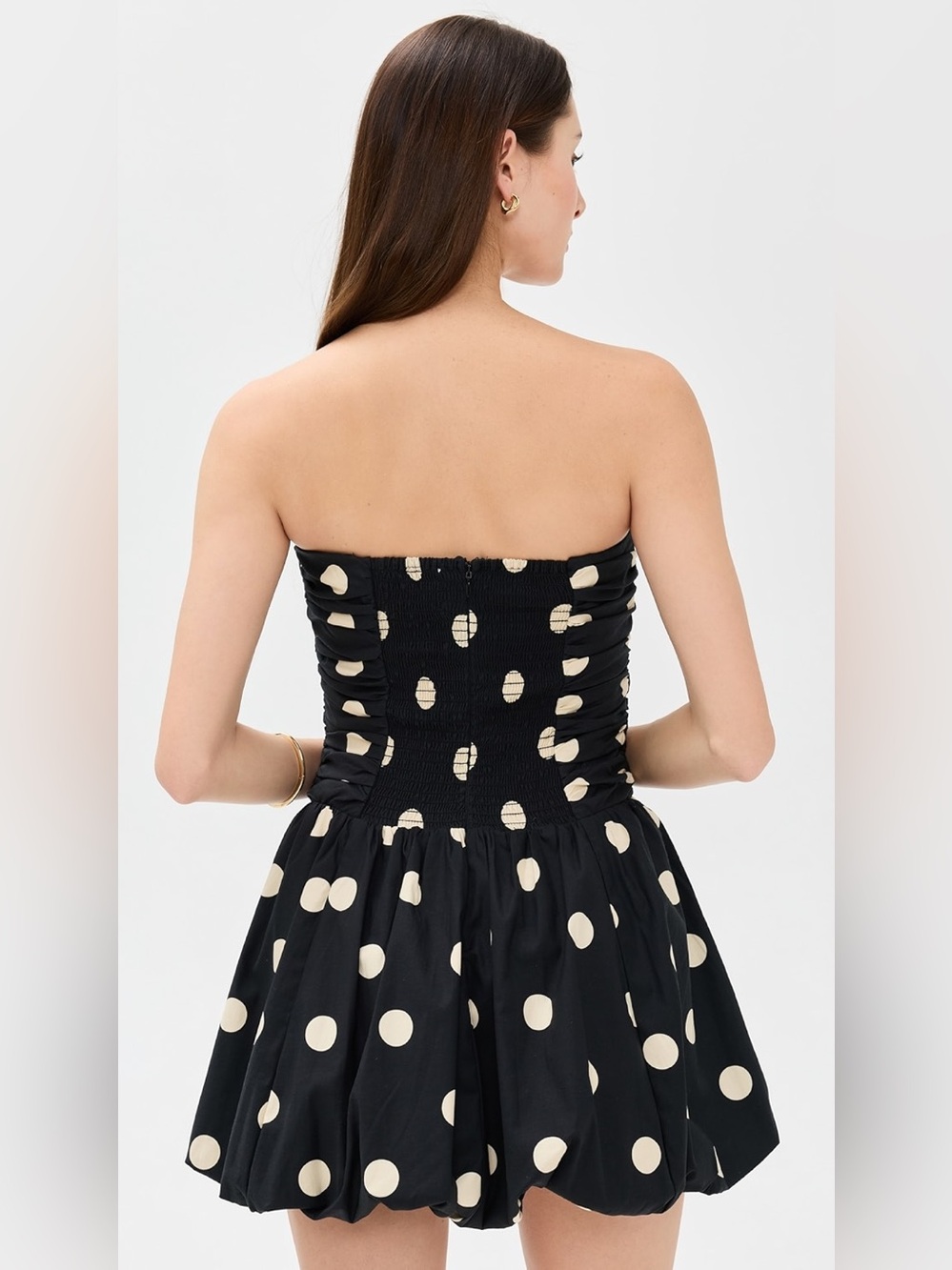 Reformation Clea Dress in Moon Dot 8 - Picture 5 of 7